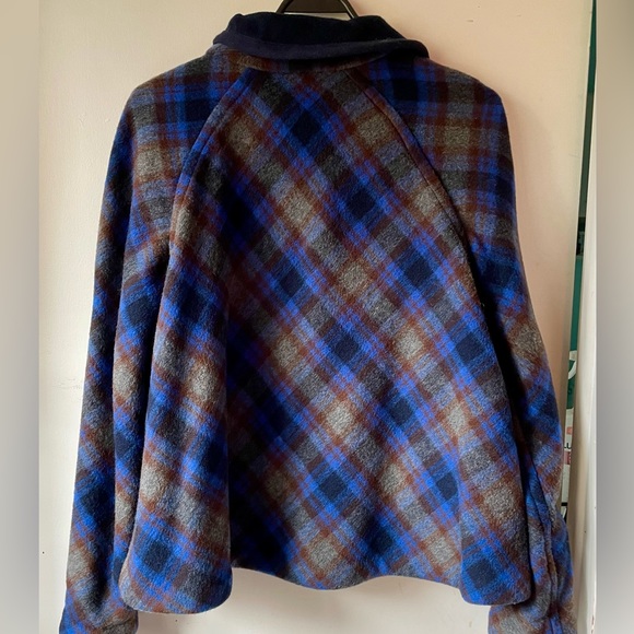 Marc by Marc Jacobs Gable blue gray reversible plaid wool blend jacket. XS/S - Picture 2 of 4